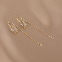 1 Pair Lady Streetwear Grain Inlay Alloy Copper Artificial Diamond Ear Line sku image 1