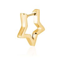 1 Piece Hip-Hop Rock Simple Style Star Heart Shape Metal Button 304 Stainless Steel Copper Gold Plated Hoop Earrings sku image 17