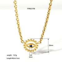 Edelstahl 304 18 Karat Vergoldet Retro Klassischer Stil Geometrisch Teufels Auge Armbänder Ohrringe Halskette sku image 2