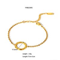304 Stainless Steel 18K Gold Plated Retro Modern Style Geometric Bracelets Earrings Necklace sku image 1