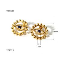 Edelstahl 304 18 Karat Vergoldet Retro Klassischer Stil Geometrisch Teufels Auge Armbänder Ohrringe Halskette sku image 3