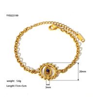 Edelstahl 304 18 Karat Vergoldet Retro Klassischer Stil Geometrisch Teufels Auge Armbänder Ohrringe Halskette sku image 1