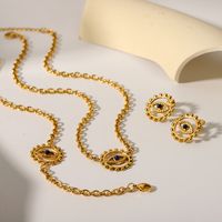 304 Stainless Steel 18K Gold Plated Retro Classic Style Geometric Devil'S Eye Bracelets Earrings Necklace main image 2