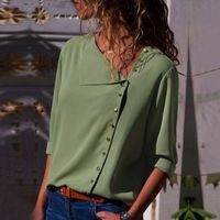 Women's Blouse Long Sleeve Blouses Casual Vintage Style Solid Color main image 3