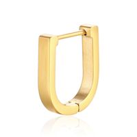 1 Piece Hip-Hop Rock Simple Style Star Heart Shape Metal Button 304 Stainless Steel Copper Gold Plated Hoop Earrings sku image 23