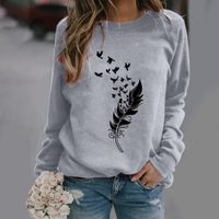 Women's Hoodie Long Sleeve Hoodies & Sweatshirts Printing Casual Feather Bird main image 2