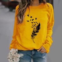 Women's Hoodie Long Sleeve Hoodies & Sweatshirts Printing Casual Feather Bird main image 3