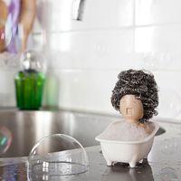 Cute Bathtub Solid Color Abs Dish Scrubber Holder main image 1