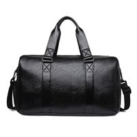 Men's Fashion Solid Color Pu Leather Travel Bags sku image 2