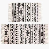 Retro Stripe Tassel Rhombus Polyester Carpet main image 4