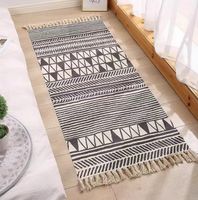 Retro Stripe Tassel Rhombus Polyester Carpet sku image 5