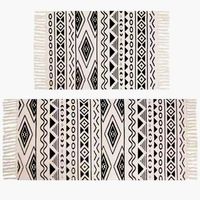 Retro Stripe Tassel Rhombus Polyester Carpet sku image 3