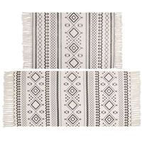 Retro Stripe Tassel Rhombus Polyester Carpet sku image 1