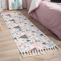 Retro Stripe Tassel Rhombus Polyester Carpet sku image 9