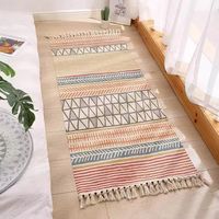 Retro Stripe Tassel Rhombus Polyester Carpet sku image 8