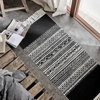 Retro Stripe Tassel Rhombus Polyester Carpet sku image 6