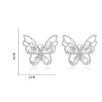 1 Pair Lady Butterfly Irregular Inlay Rhinestone Ear Studs main image 2