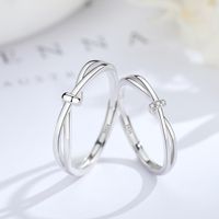 Simple Style Round Sterling Silver Open Rings sku image 3