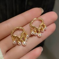 1 Pair Simple Style Round Patchwork Copper Drop Earrings main image 1