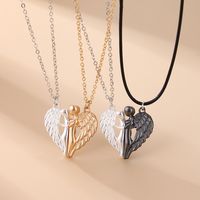 Simple Style Heart Shape Alloy Plating Gold Plated Couple Pendant Necklace main image 1