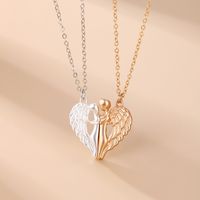 Simple Style Heart Shape Alloy Plating Gold Plated Couple Pendant Necklace main image 2