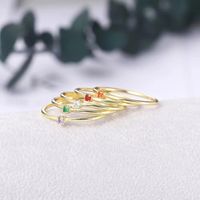Simple Style Round Sterling Silver Inlay Zircon Rings main image 1