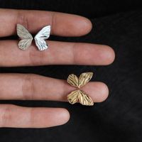 Japanischer Stil Schmetterling Sterling Silber Überzug Vergoldet Offener Ring main image 3
