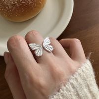 Japanese Style Butterfly Sterling Silver Plating Gold Plated Open Rings sku image 1