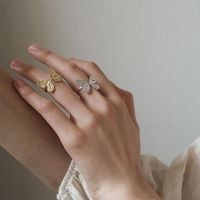 Japanischer Stil Schmetterling Sterling Silber Überzug Vergoldet Offener Ring main image 6