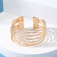 Simple Style Solid Color Gold Plated Alloy Wholesale Bangle main image 2