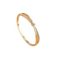 Simple Style Solid Color Alloy Inlay Zircon Women's Bangle main image 4