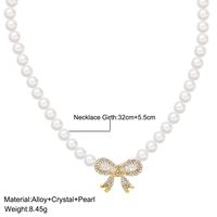 Elegant Classic Style Bow Knot Imitation Pearl Beaded Women's Necklace main image 10