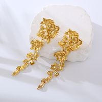 1 Pair Casual Flower Plating Alloy Gold Plated Drop Earrings main image 1