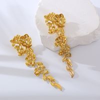 1 Pair Casual Flower Plating Alloy Gold Plated Drop Earrings main image 4