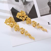 1 Pair Casual Flower Plating Alloy Gold Plated Drop Earrings main image 5