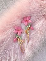 1 Pair Sweet Flower Plating Alloy Drop Earrings main image 5
