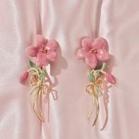 1 Pair Sweet Flower Plating Alloy Drop Earrings main image 1