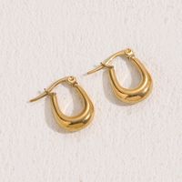 1 Pair Elegant C Shape U Shape Asymmetrical Plating Inlay 304 Stainless Steel Zircon Earrings sku image 3