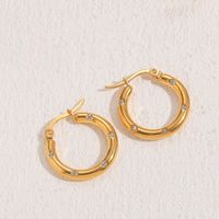 1 Pair Elegant C Shape U Shape Asymmetrical Plating Inlay 304 Stainless Steel Zircon Earrings sku image 2