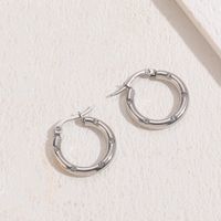 1 Pair Elegant C Shape U Shape Asymmetrical Plating Inlay 304 Stainless Steel Zircon Earrings sku image 1