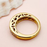 Simple Style Solid Color Stainless Steel Plating Inlay Rhinestones Gold Plated Rings main image 3