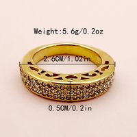 Simple Style Solid Color Stainless Steel Plating Inlay Rhinestones Gold Plated Rings main image 2