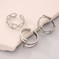 Einfacher Stil Kreis Rostfreier Stahl Aushöhlen Ringe main image 5