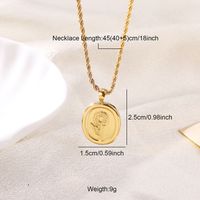 Casual Elegant Heart Shape Flower Shell Stainless Steel Plating Inlay Turquoise 18k Gold Plated Pendant Necklace sku image 2