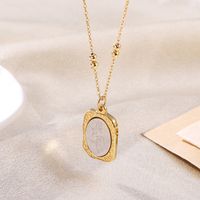 Elegant Luxurious Shiny Portrait Moon Rose Stainless Steel Plating 18k Gold Plated Pendant Necklace main image 3