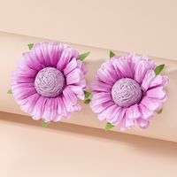 1 Pair Vacation Sweet Flower Polyester Drop Earrings sku image 4