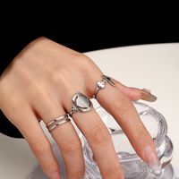 Simple Style Round Stainless Steel Enamel Rings main image 1