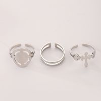 Simple Style Round Stainless Steel Enamel Rings main image 2