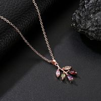 Copper Gold Plated Luxurious Simple Style Plating Inlay Flower Zircon Earrings Necklace main image 5