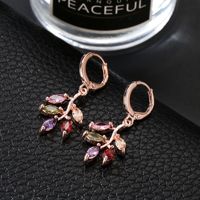 Copper Gold Plated Luxurious Simple Style Plating Inlay Flower Zircon Earrings Necklace main image 4